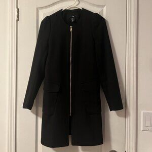 H&M Black Cocoon Coat US 4